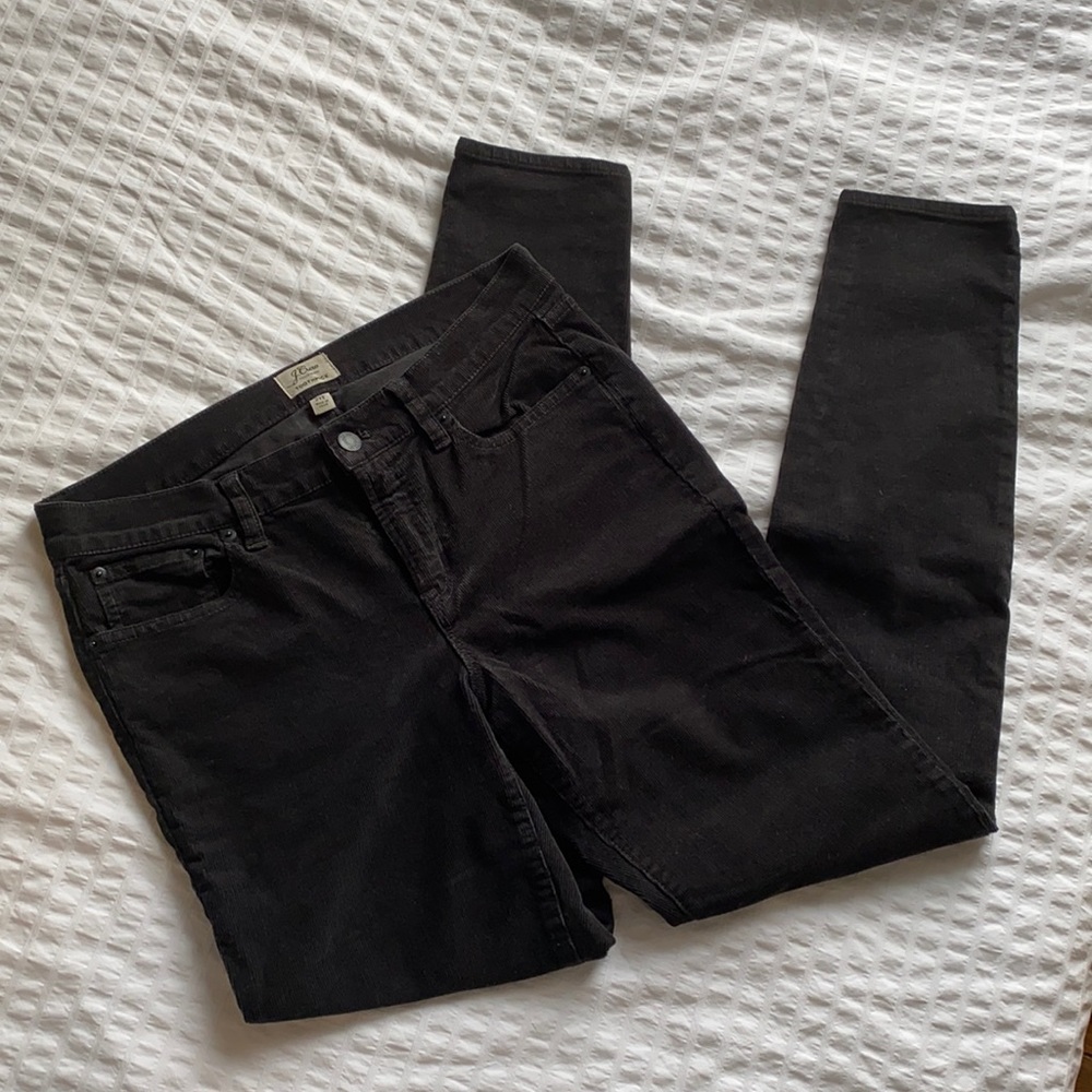 J. Crew toothpick stretch black corduroy jeans